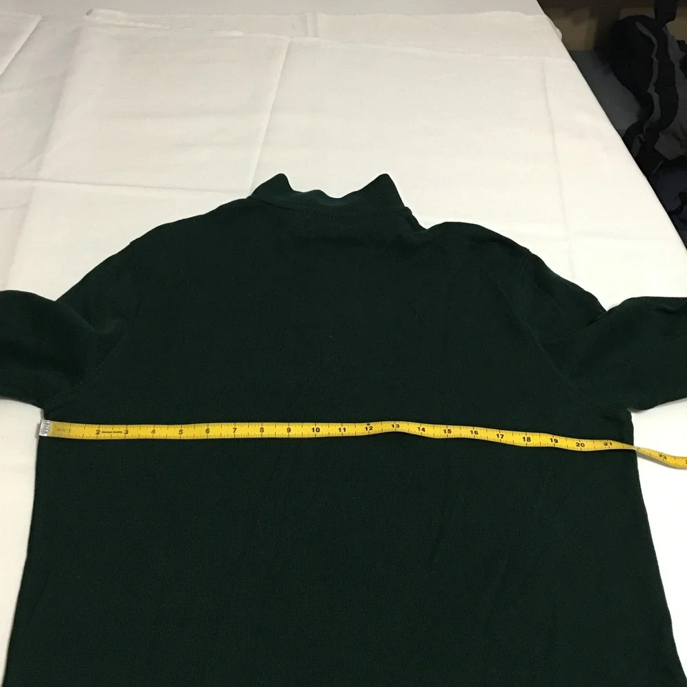 Polo Ralph Lauren Quarter Zip Sweater Pullover Mens Medium Green Estate Rib